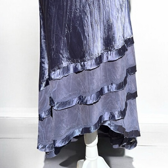 🌻NEW Komarov Charmeuse Satin & Chiffon Sleeveless Cocktail Dress XL $438.00 - Picture 5 of 12